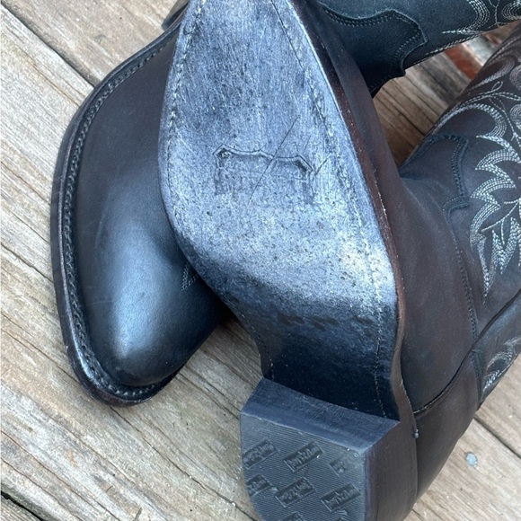 Tony Lama Men's Segar Black Stallion Leather Western Cowboy Boots Sz 6.5 EEEE - Picture 10 of 11